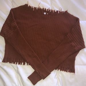 Brown cropped sweater